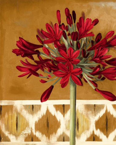 Red Lily of the Nile I Black Ornate Wood Framed Art Print with Double Matting by Pinto, Patricia