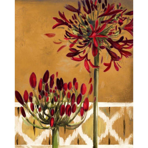 Red Lily of the Nile II Black Modern Wood Framed Art Print with Double Matting by Pinto, Patricia