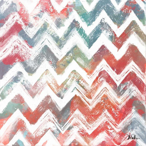 Bright Rustic Chevron White Modern Wood Framed Art Print by Pinto, Patricia