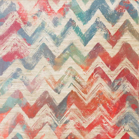 Bright Birch Chevron Gold Ornate Wood Framed Art Print with Double Matting by Pinto, Patricia