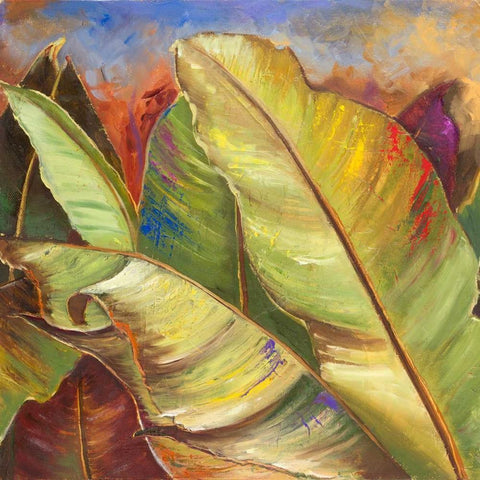 Through the Leaves Square I Black Modern Wood Framed Art Print by Pinto, Patricia