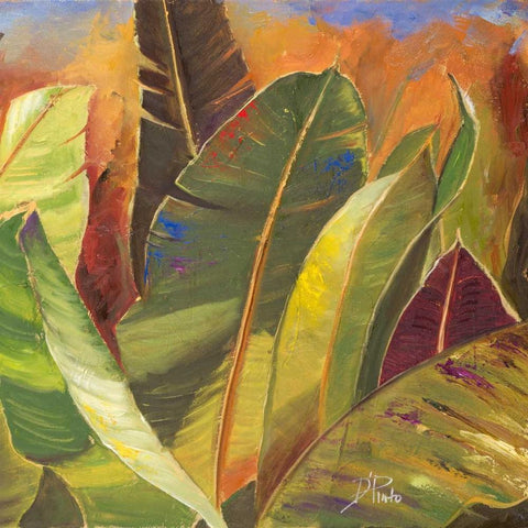 Through the Leaves Square II Black Modern Wood Framed Art Print with Double Matting by Pinto, Patricia