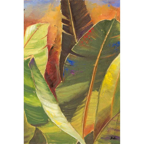 Through the Leaves Square Panel II White Modern Wood Framed Art Print by Pinto, Patricia