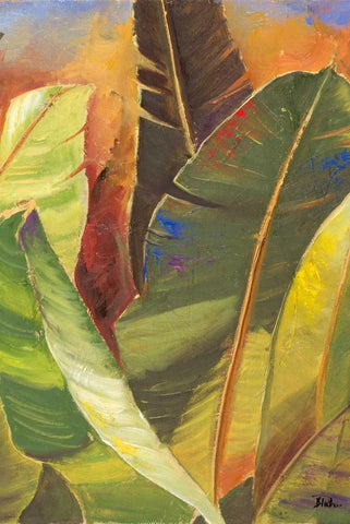 Through the Leaves Square Panel II Black Ornate Wood Framed Art Print with Double Matting by Pinto, Patricia