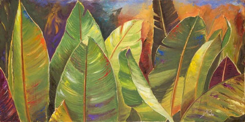 Through the Leaves II White Modern Wood Framed Art Print with Double Matting by Pinto, Patricia