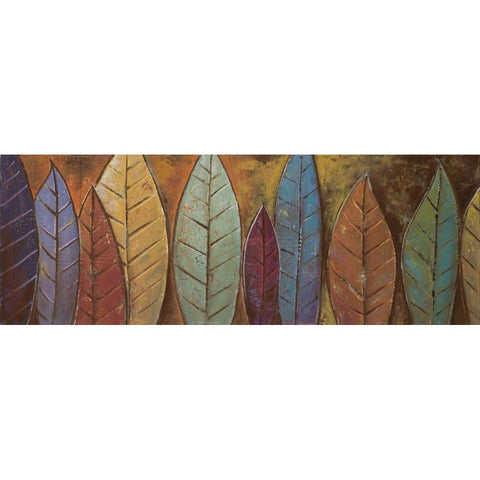 Tall Leaves I Black Modern Wood Framed Art Print with Double Matting by Pinto, Patricia