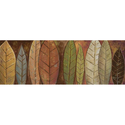 Tall Leaves II Black Modern Wood Framed Art Print with Double Matting by Pinto, Patricia