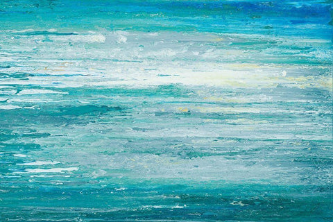 Cool Waters White Modern Wood Framed Art Print with Double Matting by Gonzalez, Roberto
