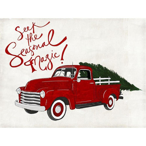 Seasonal Vehicle I Gold Ornate Wood Framed Art Print with Double Matting by SD Graphics Studio
