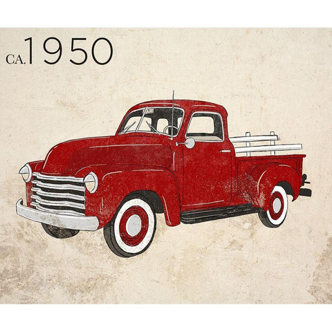 Vintage Pick-Up Black Modern Wood Framed Art Print by SD Graphics Studio
