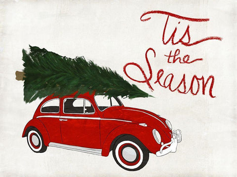 Seasonal Vehicle II Black Ornate Wood Framed Art Print with Double Matting by SD Graphics Studio