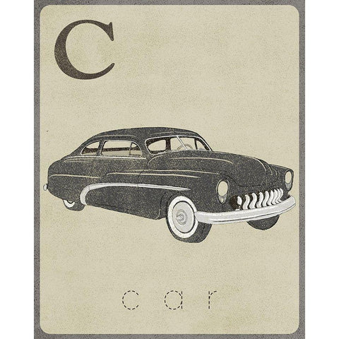 Vintage Learning Cards I Black Modern Wood Framed Art Print with Double Matting by SD Graphics Studio