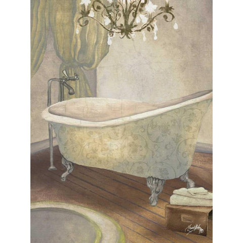 Guest Bathroom II Gold Ornate Wood Framed Art Print with Double Matting by Medley, Elizabeth