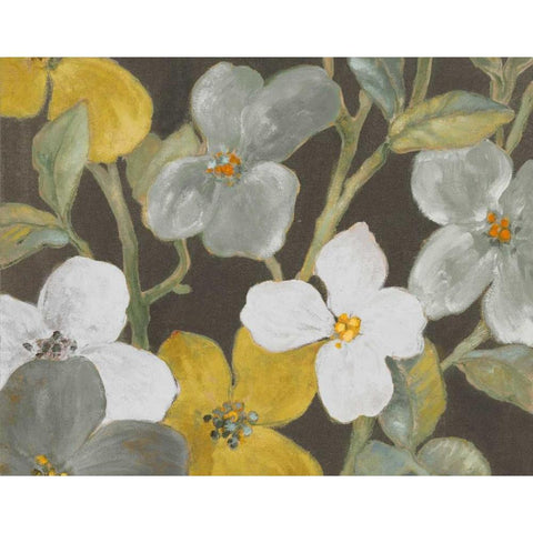 Garden Party in Gray I Gold Ornate Wood Framed Art Print with Double Matting by Loreth, Lanie