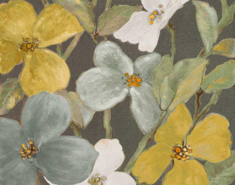 Garden Party in Gray II Black Ornate Wood Framed Art Print with Double Matting by Loreth, Lanie