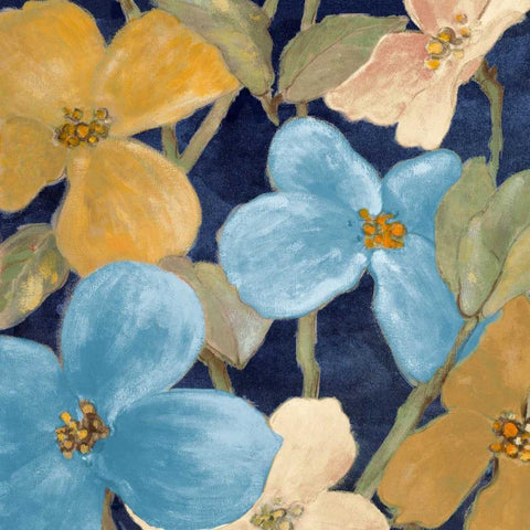 Blue Garden Party II Black Modern Wood Framed Art Print with Double Matting by Loreth, Lanie