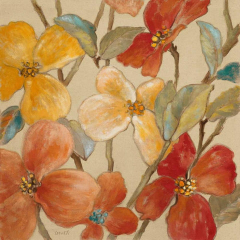 Garden Party II Black Ornate Wood Framed Art Print with Double Matting by Loreth, Lanie