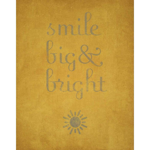 Smile Big and Bright Black Modern Wood Framed Art Print by Studio, Sd Graphics