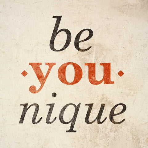 Be-You-nque White Modern Wood Framed Art Print by SD Graphics