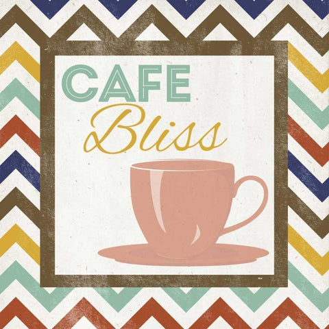 Chevron Coffee II Black Modern Wood Framed Art Print by Studio, Sd Graphics