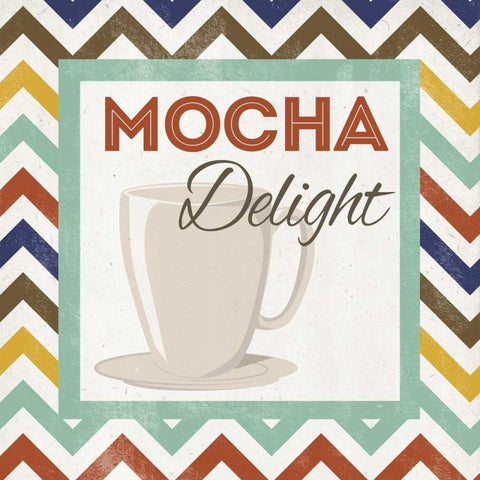 Chevron Coffee IV Gold Ornate Wood Framed Art Print with Double Matting by Studio, Sd Graphics