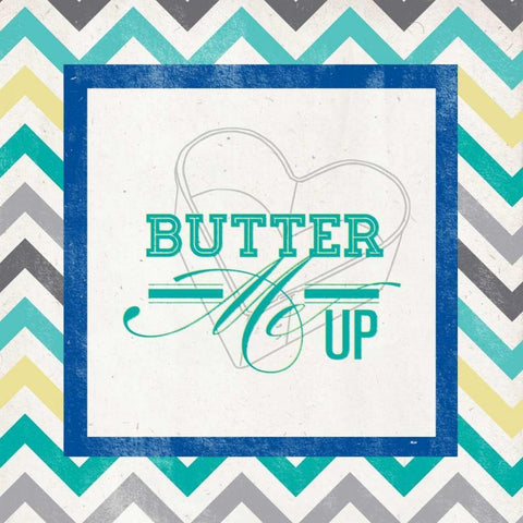 Butter Me Up White Modern Wood Framed Art Print with Double Matting by SD Graphics Studio