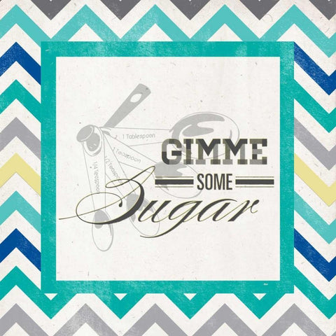 Gimme Some Sugar Black Modern Wood Framed Art Print by SD Graphics Studio