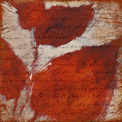 Red Impressions I Black Ornate Wood Framed Art Print with Double Matting by Loreth, Lanie