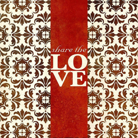 Share The Love White Modern Wood Framed Art Print with Double Matting by SD Graphics Studio