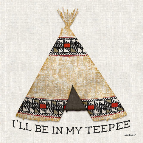 In My Teepee White Modern Wood Framed Art Print with Double Matting by Biscardi, Nicholas