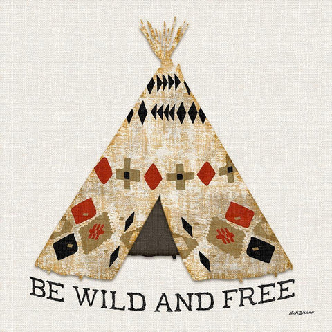 Wild and Free Black Modern Wood Framed Art Print with Double Matting by Biscardi, Nicholas