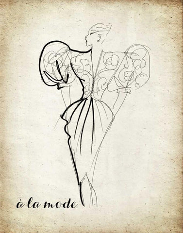 Couture Concepts I White Modern Wood Framed Art Print with Double Matting by Biscardi, Nicholas