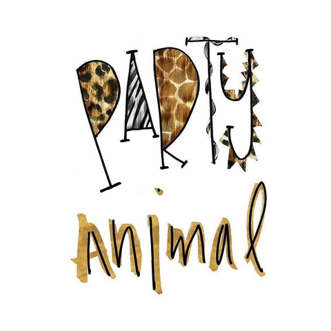 Party Animal White Modern Wood Framed Art Print by Biscardi, Nicholas