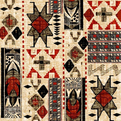Southwest Textile I Black Ornate Wood Framed Art Print with Double Matting by Biscardi, Nicholas