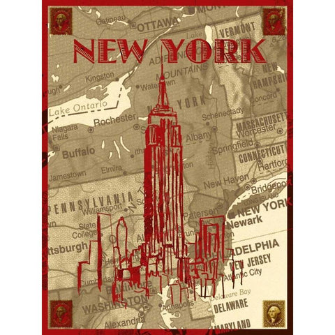 City Stops III Gold Ornate Wood Framed Art Print with Double Matting by Biscardi, Nicholas