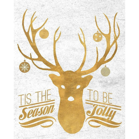 Jolly Reindeer White Modern Wood Framed Art Print by Biscardi, Nicholas