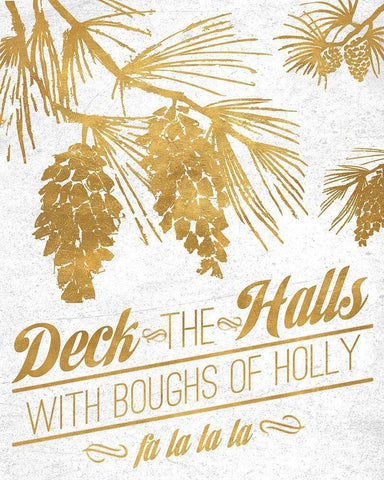 Gold Christmas White Modern Wood Framed Art Print with Double Matting by Biscardi, Nicholas