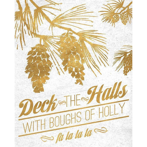 Gold Christmas Black Modern Wood Framed Art Print with Double Matting by Biscardi, Nicholas