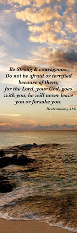 Strong and Courageous Black Ornate Wood Framed Art Print with Double Matting by Bryant, Susan