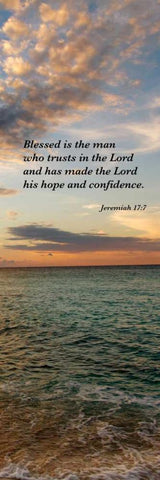 Blessed is the Man White Modern Wood Framed Art Print with Double Matting by Bryant, Susan