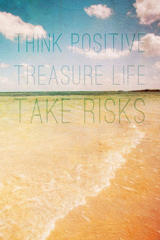 Think Positive White Modern Wood Framed Art Print with Double Matting by Bryant, Susan