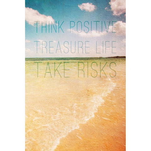 Think Positive Gold Ornate Wood Framed Art Print with Double Matting by Bryant, Susan