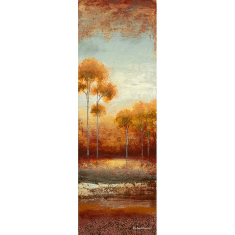 Glowing Red Trees I Gold Ornate Wood Framed Art Print with Double Matting by Marcon, Michael
