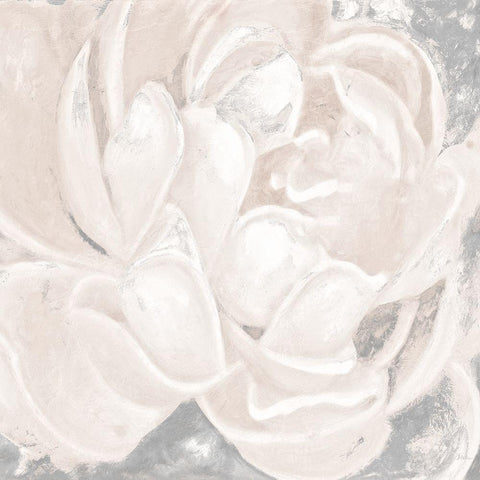 White Grey Flower I Black Ornate Wood Framed Art Print with Double Matting by Pinto, Patricia