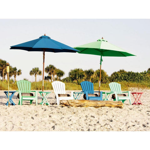 Beach Chair Layout Black Modern Wood Framed Art Print with Double Matting by Mansfield, Kathy
