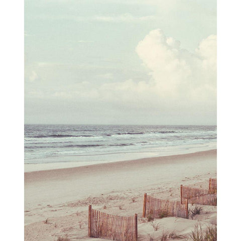 Beach Fence II Black Modern Wood Framed Art Print by Mansfield, Kathy