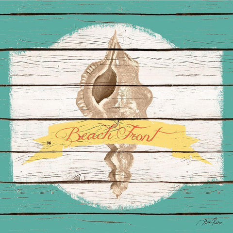 Beach Front Teal White Modern Wood Framed Art Print by Ritter, Gina