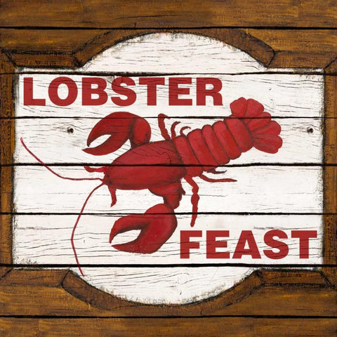 Lobster Feast Black Modern Wood Framed Art Print by Ritter, Gina