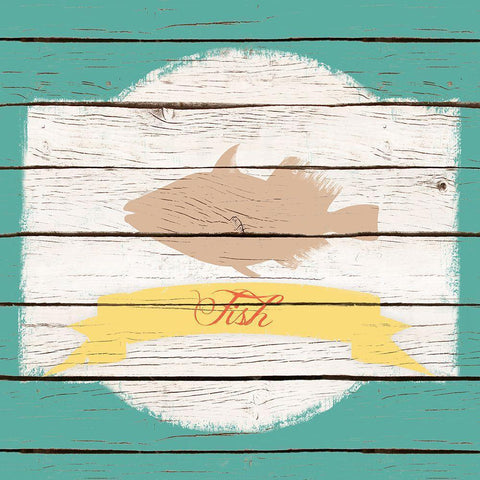 Fresh Market Teal I Black Modern Wood Framed Art Print with Double Matting by Ritter, Gina