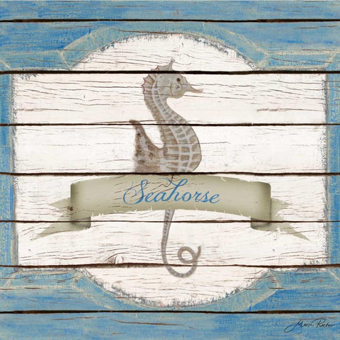 Seahorse Black Modern Wood Framed Art Print with Double Matting by Ritter, Gina